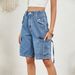 Women's Clothing Washed Personalized Denim Workwear Shorts_ecoleips.com