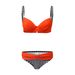 Women's High-Waisted Split Swimsuit Sexy Bikini Cross-Over Hard Underwire European American Style_ecoleips.com