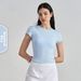 Women's Clothing Lightweight Nude Yoga T-Shirt Casual Sports Top Short Sleeve Slim Fit For Running Training Fitness Wear_ecoleips.com
