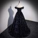 Women's Clothing Off-Shoulder Sequin Evening Dress – French-Inspired Glittering Performance Gown For Soprano, Host & Black Wedding (XS-XXXL)_ecoleips.com