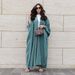 Verve MQ077 Muslim Women's Modest Fashion Turkish Striped Casual Plus Size Abaya Cardigan Robe_ecoleips.com