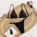 Women's Clothing Pure Color Three Point Low Waist High Slit Bikini Sexy Backless Split Swimsuit_ecoleips.com