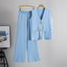Fashion Suits For Women Summer New European And American Sleeveless Large Button Sweater Top Straight Wide Leg Pants Two Piece Suit_ecoleips.com