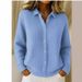 Women's Button Down Knitted Cardigan Coat Solid Color Casual Fashion Sweater 2025 European American Style Autumn Winter Clothing_ecoleips.com