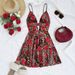 Women's Spaghetti Strap V Neck Hollowed out a Line Backless Holiday Dress European And American Style Cross Border 2025 Design_ecoleips.com