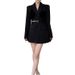 Black Suit Dress For Women, Autumn New Style With Belt, High-End French Style, Elegant Waist-Cinching Suit, Long-Sleeve_ecoleips.com