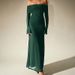 Cross-Border Foreign Trade Mesh Silver Sequin Square European And American Sexy Off-Shoulder Flared Long Sleeve Dress_ecoleips.com