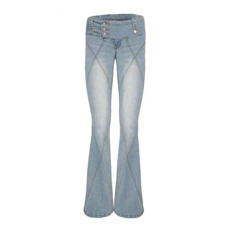I.AM.GIA European And American Hot Girl Flared Jeans, Vintage Washed High-waisted Slim-fit Pants, Same Style As Yi_ecoleips.com