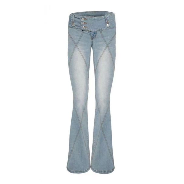 I.AM.GIA European And American Hot Girl Flared Jeans, Vintage Washed High-waisted Slim-fit Pants, Same Style As Yi_ecoleips.com