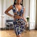 Women's Printed Spaghetti Strap Midi Dress Sexy Bodycon Mid‑Length Casual Evening Dresses_ecoleips.com