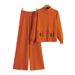Women's Clothing Autumn And Winter New Knitted Cardigan Wide Leg Pants Two Piece Suit Trend_ecoleips.com