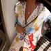 Women's Clothing Personalized Printed Macaron Linen Long Sleeved Shirt Suit_ecoleips.com