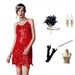 Women's Retro 1920S Gatsby Suit Sexy Tassel Strap Evening Gown Sequin Dress_ecoleips.com