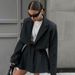 Cross-Border Short European And American 2025 Spring Summer Y2K Right Shoulder Lapel Small + Mini Skirt Suit Set_ecoleips.com