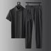 Women's Clothing Ultra Thin Quick Drying Ice Silk Short Sleeve Two Piece Set Comfortable Casual_ecoleips.com