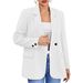 Elegant Women's Blazer For Office Wear - Slim Fit Notch Lapel Open Front Jacket - Professional & Stylish Workwear_ecoleips.com