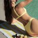 Women's Clothing Bikini Solid Color Pleated Summer Beach Bikini Set_ecoleips.com