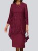 Verve 2025 New Plus Size Women's Evening Lace Embroidery Two-Piece Set Elegant Commuter Slim Dress_ecoleips.com