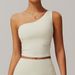 Women's Clothing Cloud Sense Oblique One Shoulder Waist Yoga Vest Quick Drying Sports Shaping Underwear Running Fitness Vest Female_ecoleips.com