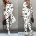 2025 Autumn New Women's Letter Print Sleeve Long Pants Casual Set 5101_ecoleips.com