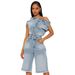 Women's Clothing Women's Casual Fashion Strapless Off-Shoulder Slim Fit Denim Jumpsuit For Formal & Casual For Women_ecoleips.com