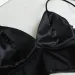 Sexy Satin Crop Tops Women Wireless Bralette Crochet Top Female Spaghetti Strap T-shirt Cropped With Chest Padded Camisole_ecoleips.com