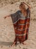 Women's Clothing Printed Beach Cover Up Holiday Loose Robe Swimsuit Cover Up Dress_ecoleips.com