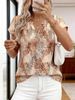 PRETTYGARDEN Rolled Short Sleeve Womens Tops Dressy Casual T Shirts Summer Floral V Neck Ladies Blouses Vacation Outfits_ecoleips.com