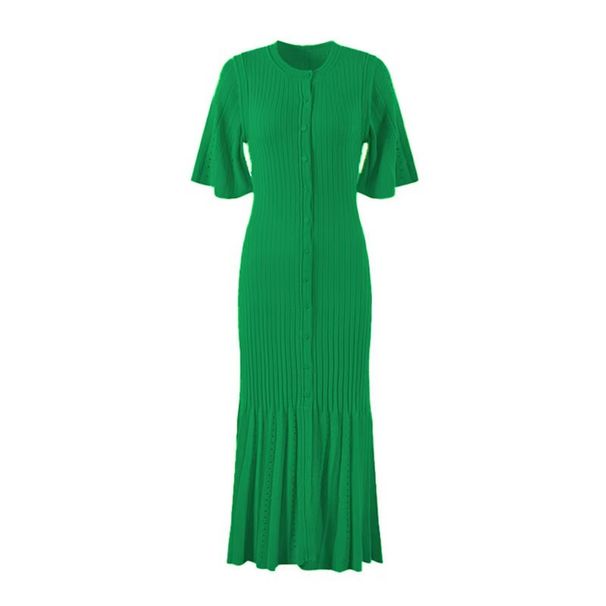 Summer Fashion High-End Women's Dress French Style Fit Slim Waist Long Knitted 26 New_ecoleips.com