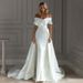 Women's Clothing New One Shoulder Trailing Temperament Simple Main Wedding Dress_ecoleips.com