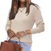 Women's Clothing Soft Wool Blend Round Neck Sweater - Comfortable Casual Pullover For Men & Women, Lightweight & Breathable, Versatile For All Seasons_ecoleips.com