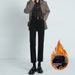 Minghai 89% 25th Autumn/Winter Fleece-Lined Jeans For Women, Petite High-Waisted Straight-Leg Pants That Make Legs Look_ecoleips.com