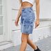 Women's Denim Cargo Shorts - Straight Leg Mid-Length Shorts With Functional Side Pockets_ecoleips.com