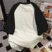 Women's Patchwork Color Block T-Shirt Summer Style round Neck Short Sleeve Letter Print Loose Top Versatile Trendy INS_ecoleips.com