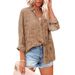 Verve 2025 Women's Long Sleeve Chiffon Jacquard Elegant Commuter Semi-Transparent Beach Shirt_ecoleips.com