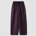 Suitable For All Seasons Casual Wide Leg Women 2025 Spring New Tencel Linen Straight Pants_ecoleips.com