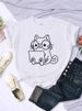 Careful Study Of Work Cat Sketches Women T-Shirt Personality Trend Casual Tee Clothing Street Creative Tops Female Short Sleeve_ecoleips.com