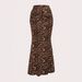 Elegant Leopard Print Fishtail Midi Skirt For Women – Stretchable Polyester Wrap Hemline Skirt – Office & Evening Wear_ecoleips.com