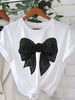 Eurean And American Cross-border Foreign Trade Clothing, Bow Pattern Round Neck Printed Women's Short-sleeve T-shirt_ecoleips.com