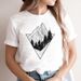 Cross-border Fashion Women's Clothing White Round-neck Plus-size Geometric Pattern Summer T-shirt_ecoleips.com