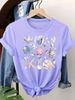 Seashell & Starfish Women's Tee - Coastal Beach Graphic, Casual Light Blue Top_ecoleips.com