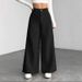Women's High-Waisted Corduroy Pants Casual Loose Slimming Wide Leg Trousers_ecoleips.com