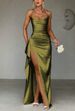 Women's Elegant Fashion Solid Color Off-Shoulder Dress American Style Summer New Long Slit Shoulder Strap_ecoleips.com
