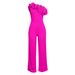 Women's Clothing Sexy one shoulder sleeveless ruffled high waist wide leg pants S XXL plus size women's jumpsuits_ecoleips.com