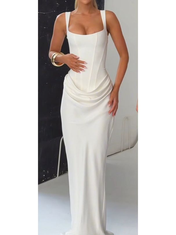 Women's Sexy Boned Halter Belted Ruched Bodycon Maxi Dress – Elegant Evening Party Gown_ecoleips.com