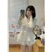V-Neck Knit Set – Slim Fit Long Sleeve Top & Tiered Ruffle Skirt (White/Black) – Balletcore Outfit S To Xl_ecoleips.com