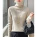 K Women's New High Neck Knitted Sweater With Slim Fit As The Base Layer, Soft And Sticky Pile Neck Sweater. No Necklaces Or Other Accessories_ecoleips.com