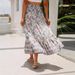 European And American Cross-border Foreign Trade 2025 Summer New Bohemian Vacation Beach Casual Retro Floral Print Skirt_ecoleips.com