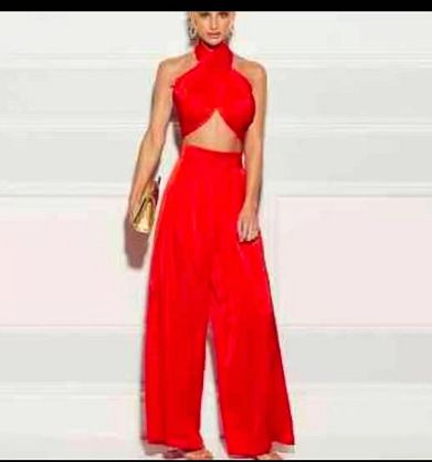 Women's Clothing Solid Color Tube Top Wide Leg Pants Suit_ecoleips.com
