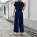 Women's Temperament Solid Color Wide Leg Straight Jumpsuit European American Ladies Commuting Clothing New_ecoleips.com